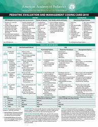 Pediatric Evaluation and Management Coding Card 2019