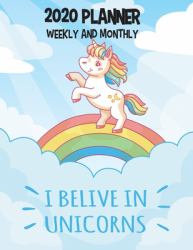 2020 Planner Weekly and Monthly : Cute Unicorn Yearly and Monthly Calendar 2020, Jan 1, 2020 to Dec 31, Pretty Unicorn Weekly Planner, Monthly Planner Calendar Views, Agenda - to-Do's, Notes,