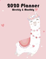2020 Planner Weekly and Monthly : Cute Llama Yearly and Monthly Calendar 2020, Jan 1, 2020 to Dec 31, Pretty Llama Weekly Planner, Monthly Planner Calendar Views, Agenda - to-Do's, Notes,