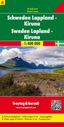 FuB Schweden 06 Lappland / Kiruna 1 : 400 000. Autokarte : Sehenswürdigkeiten - Entfernungen in km - Campingplätze