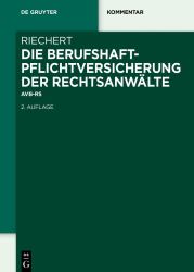 Die Berufshaftpflichtversicherung der Rechtsanwälte : Avb-Rsw