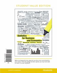 Statistics for Business and Economics, Student Value Edition