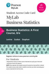 MyLab Statistics with Pearson EText -- 18 Week Standalone Access Card -- for Business Statistics : A First Course