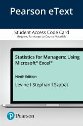 Pearson EText Statistics for Managers Using Microsoft Excel -- Access Card