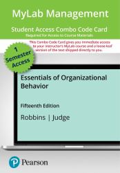 MyLab Management with Pearson EText -- Combo Access Card -- for Essentials of Organizational Behavior