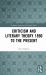 Criticism and Literary Theory 1890 to the Present