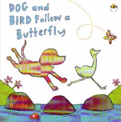 Dog and Bird Follow a Butterfly