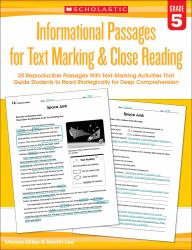 Informational Passages for Text Marking and Close Reading: Grade 5
