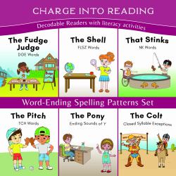 Charge into Reading Word-Ending Spelling Pattern Decodable Reader Set
