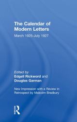 Calendar Modern Letts 4v Cb : Cal of Modern Letters