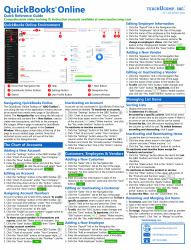 QuickBooks ONLINE Quick Reference Training Guide Laminated Cheat Sheet