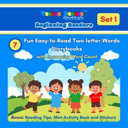 Toddle Doddle Tiny Words Beginning Readers Set 1 : 7 Fun Easy-To-Read Two-letter Words Storybooks for Preschool and Kindergarten