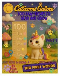Caticorns Galore - 100 Paw-Prints to Read & Grow : Cut, Glue & Grow: a Meow Gical Way to Master 100 First Words