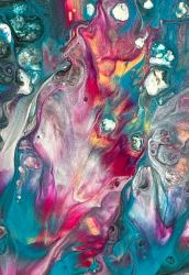 A Big Pocket Canvas for - Whatever You Want - 6x9 - Turquoise and Pink Bursts : Your Personal Art Book