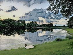 A BIG Canvas for - Whatever You Want - 11x8 - Neighborhood Lake : Your Personal Art Book
