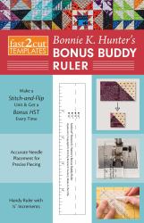 Fast2cut Bonnie K. Hunter's Bonus Buddy Ruler : Make a Stitch-And-Flip Unit & Get a Bonus HST Every Time - Accurate Needle Placement for Precise Piecing-Handy Ruler with 1/8" Increments
