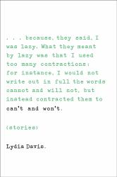Can't and Won't : Stories