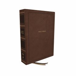 NKJV Reference Bible, Wide Margin Large Print, Leathersoft, Red Letter, Comfort Print : Holy Bible, New King James Version [Brown]
