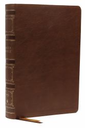 NKJV Single-Column Wide-Margin Reference Bible Red Letter Edition [Thumb Indexed, Brown]