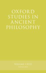 Oxford Studies in Ancient Philosophy, Volume 63