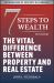 7 Steps to Wealth : The Vital Difference Between Property and Real Estate
