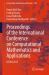 Proceedings of the International Conference on Computational Mathematics and Applications : Iccma 2025