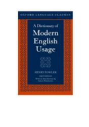 A Dictionary of Modern English Usage