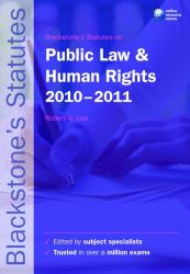 Blackstone's Statutes on Public Law and Human Rights 2010-2011