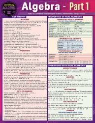 Algebra Part 1 : A QuickStudy Laminated Reference Guide