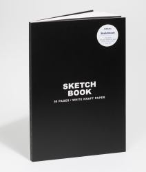 TeNeues - Sketchbook Hardcover - 50 Smooth White Kraft Paper Pages with Lay Flat Binding, Classic Black: Sketchbook : Sketchbook