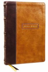 KJV Holy Bible with Apocrypha and 73,000 Center-Column Cross References, Brown Leathersoft, Red Letter, Comfort Print (Thumb Indexed) : King James Version