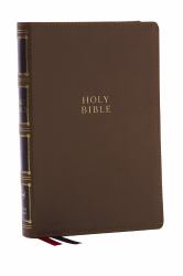 NKJV, Compact Center-Column Reference Bible, Leathersoft, Brown, Red Letter, Comfort Print