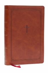 KJV Giant Print End of Verse Reference Bible, Brown, Red Letter, Comfort Print