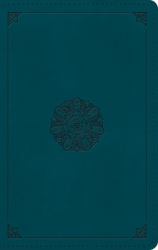 ESV Large Print Personal Size Bible, Red Letter (TruTone, Deep Teal, Emblem Design)