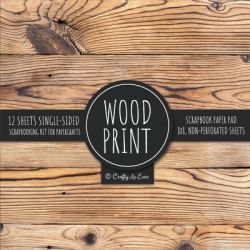 Wood Print Scrapbook Paper Pad : Rustic Texture Pattern 8x8 Decorative Paper Design Scrapbooking Kit for Cardmaking, DIY Crafts, Creative Projects