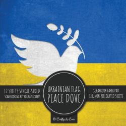 Ukrainian Flag Peace Dove Scrapbook Paper Pad : 8x8 Decorative Paper Design Scrapbooking Kit for Cardmaking, DIY Crafts, Creative Projects