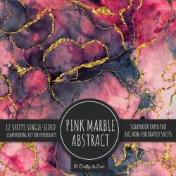 Pink Marble Abstract Scrapbook Paper Pad : Texture Background 8x8 Decorative Paper Design Scrapbooking Kit for Cardmaking, DIY Crafts, Creative Projects