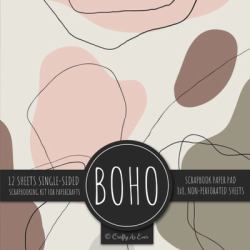 Boho Scrapbook Paper Pad : Bohemian Abstract 8x8 Decorative Paper Design Scrapbooking Kit for Cardmaking, DIY Crafts, Creative Projects
