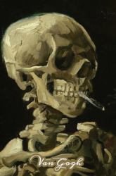 Skeleton of a Skull with a Cigarette Van Gogh Note Book : Hardcover Journal Notebook Diary with Dot Grid, Lined, Blank Vintage Paper for Writing Drawing Journaling