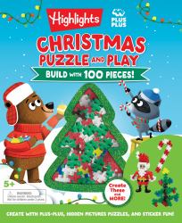Christmas Puzzle and Play: Build with 100 Pieces! : Holiday Set with Hidden Objects and Plus-Plus Building Blocks for Kids Ages 5 and Up