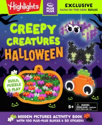 Creepy Creatures Halloween: Build, Puzzle and Play : Hidden Pictures Activity Book with 100 Plus-Plus Blocks and 50 Stickers