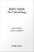 Higher English : The Critical Essay