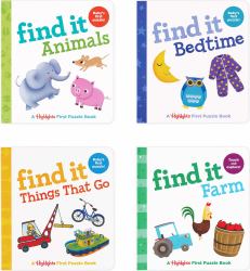 Highlights Find It Board Books Set for Babies and Toddlers : 4-Book Set of Seek-And-Find Fun for Kids Ages 0-3, Set Includes Find It Animals,Find It Bedtime, Find It Things That Go, Find It Farm Books