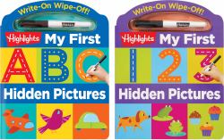 Highlights Reusable Preschool Practice Board Books Set : Includes My First ABC and My First 123 Write-On Wipe-off Books, Dry Erase Alphabet and Numbers Learning Through Tracing, Puzzles, and More