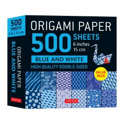 Origami Paper 500 Sheets Blue and White 6 (15 Cm) : Tuttle Origami Paper: Double-Sided Origami Sheets Printed with 12 Different Designs (Instructions for 5 Projects Included)