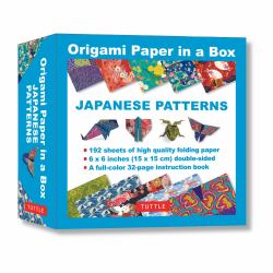 Origami Paper in a Box - Japanese Patterns : 192 Sheets of Tuttle Origami Paper: 6x6 Inch Origami Paper Printed with 10 Different Patterns: 32-Page Instructional Book of 4 Projects
