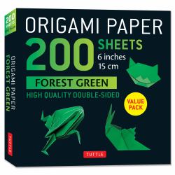 Origami Paper 200 Sheets Forest Green 6
