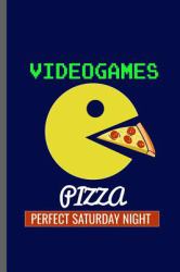 Videogames Pizza Perfect Saturday Night : Nerd Gaming Old Classic Electric Games 80's Retro Controller Video Games Computer Gaming Gamers Gift (6 X9 ) Lined Notebook Journal to Write In