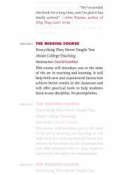 Missing Course : Everything They Never Taught You about College Teaching