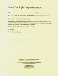 HIT-How I Think Questionnaire, Packet of 20 Questionnaires